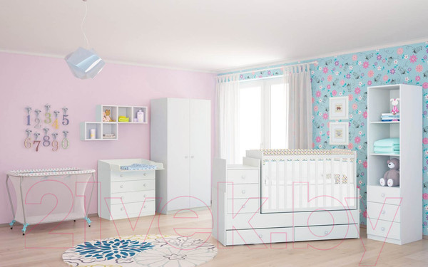 Изображение товара Шкаф Polini Kids Simple двухсекционный (белый)