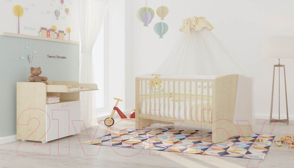 Изображение товара Шкаф Polini Kids Simple двухсекционный (натуральный)