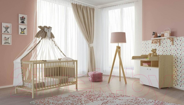 Изображение товара Шкаф Polini Kids Simple двухсекционный (натуральный)