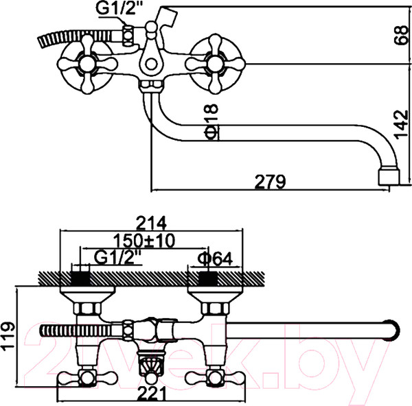 Изображение товара Смеситель Ledeme L2108