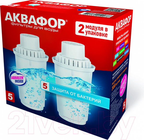 Изображение товара Комплект картриджей для фильтра Аквафор В100-5 (2шт)