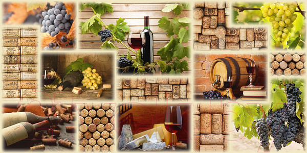 Изображение товара Панель ПВХ Grace Граненый прямоугольник Винный погребок (960x480x3.5мм)