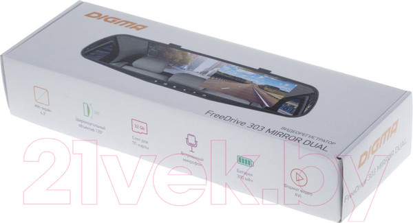 Изображение товара Видеорегистратор-зеркало Digma FreeDrive 303