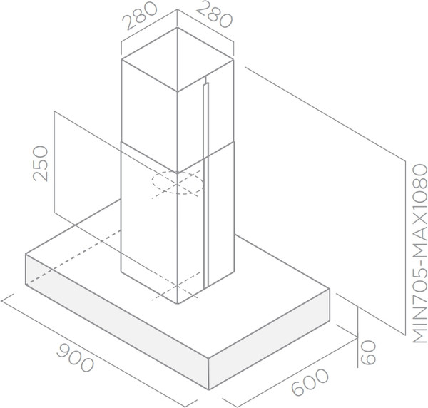 Изображение товара Вытяжка коробчатая Elica Spot Plus Island IX/A/90