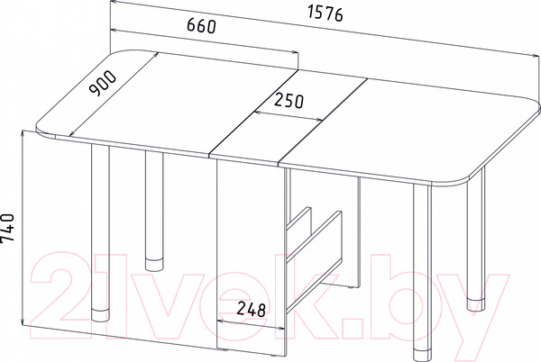 Изображение товара Стол-книга Интерлиния 005 (белый платинум)