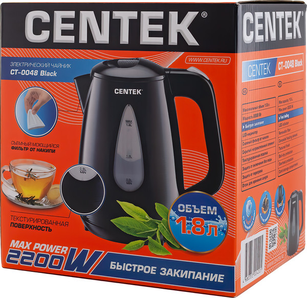 Изображение товара Электрочайник Centek CT-0048 (черный)
