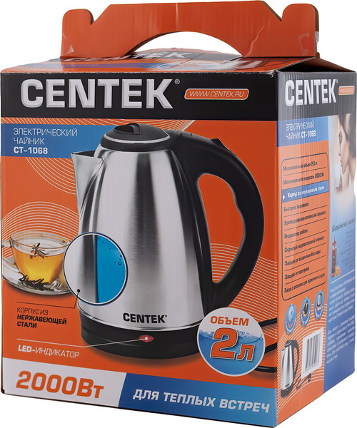 Изображение товара Электрочайник Centek CT-1068 (нержавеющая сталь)