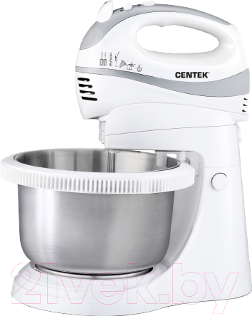Изображение товара Миксер стационарный съемный Centek CT-1107 (белый/сталь)