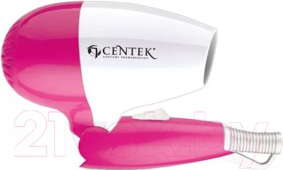 Изображение товара Компактный фен Centek CT-2229 (белый/розовый)