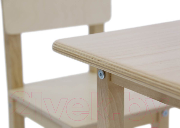 Изображение товара Комплект мебели с детским столом Polini Kids Simple 105 S (натуральный)