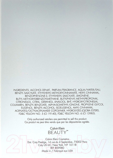 Изображение товара Парфюмерная вода Calvin Klein Beauty (100мл)