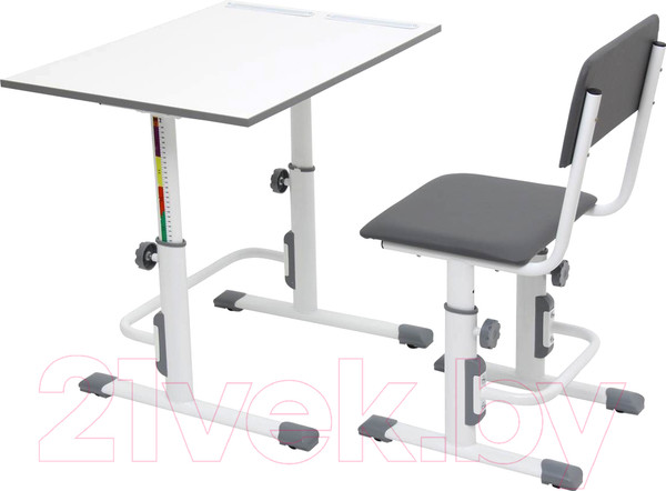 Изображение товара Стул детский Polini Kids City Smart регулируемый (L, белый/серый)