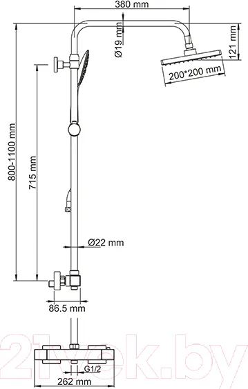 Изображение товара Душевая система со смесителем Wasserkraft A15502