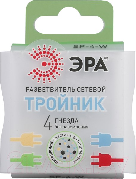 Изображение товара Электроразветвитель ЭРА SP-4-W (белый)