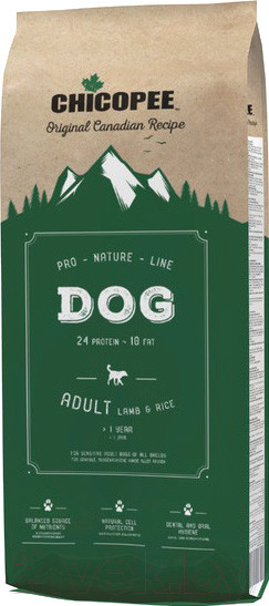 Изображение товара Сухой корм для собак Chicopee PNL Adult Lamb & Rice (20кг)
