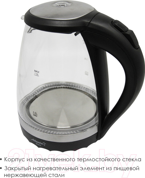 Изображение товара Электрочайник Atlanta ATH-2463 (черный)