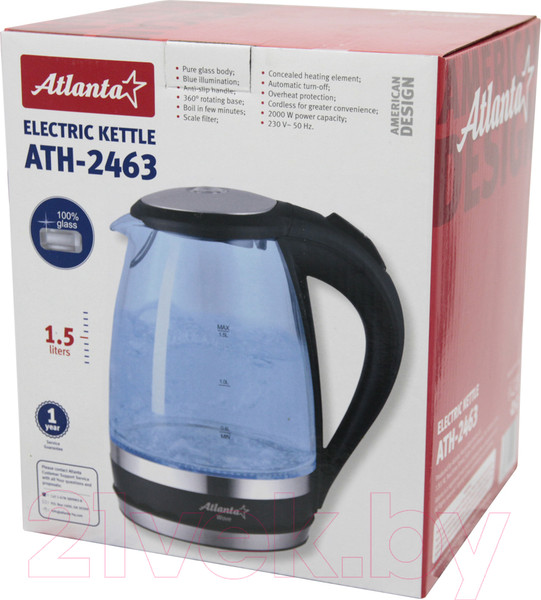 Изображение товара Электрочайник Atlanta ATH-2463 (черный)