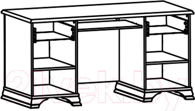 Изображение товара Компьютерный стол Black Red White Kentaki S320-BIU2D2S (белый/белый)
