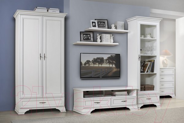 Изображение товара Шкаф навесной Black Red White Kentaki S320-NADN1W (белый/белый)