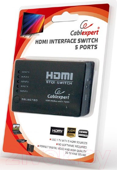 Изображение товара Переключатель портов Cablexpert DSW-HDMI-53