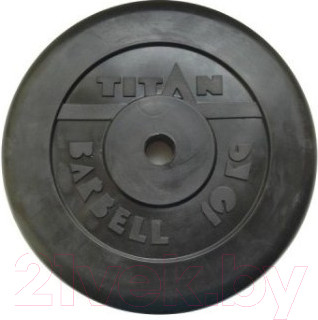 Изображение товара Диск для штанги Титан d51мм 10кг (черный)