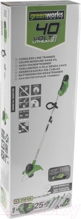 Изображение товара Триммер аккумуляторный Greenworks G40LTK2 (2101507UA)