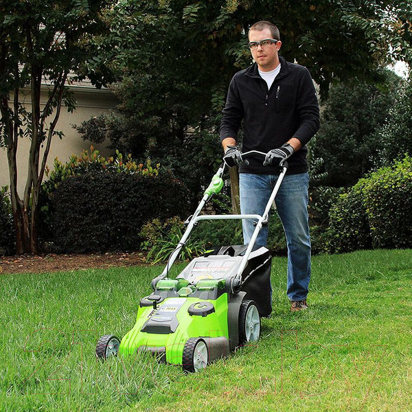 Изображение товара Газонокосилка аккумуляторная Greenworks G40LM49DB TwinForce 40V 49см / 2500207VB (c АКБ 4Ач и ЗУ)