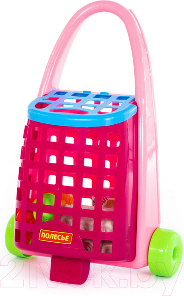 Изображение товара Тележка игрушечная Полесье Забавная с набором продуктов / 67944