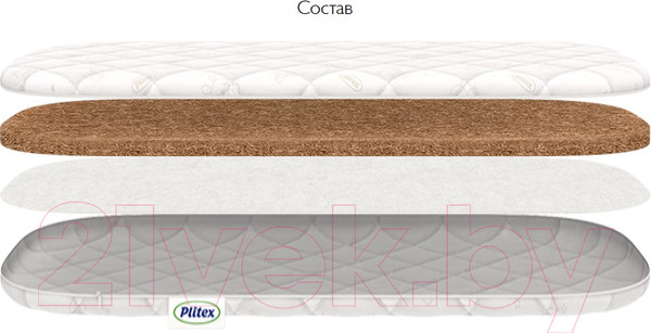 Изображение товара Матрас в кроватку Plitex Юниор Ю-780-08