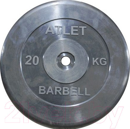 Изображение товара Диск для штанги MB Barbell Atlet d26мм 20кг (черный)