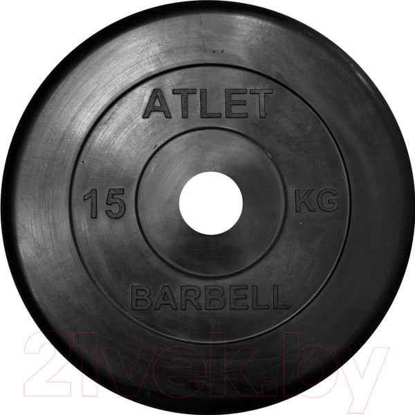 Изображение товара Диск для штанги MB Barbell Atlet d26мм 15кг (черный)