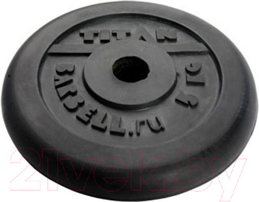 Изображение товара Диск для штанги Титан d31мм 5кг (черный)