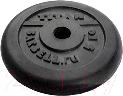 Изображение товара Диск для штанги Титан d26мм 5кг (черный)