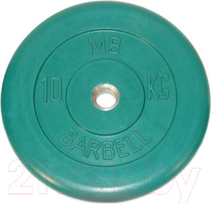 Изображение товара Диск для штанги MB Barbell d26мм 10кг (зеленый)