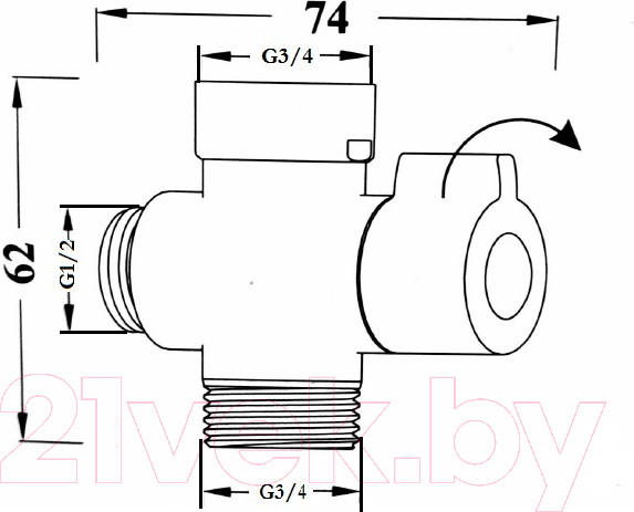 Изображение товара Дивертор для смесителя Ledeme LAAA-1