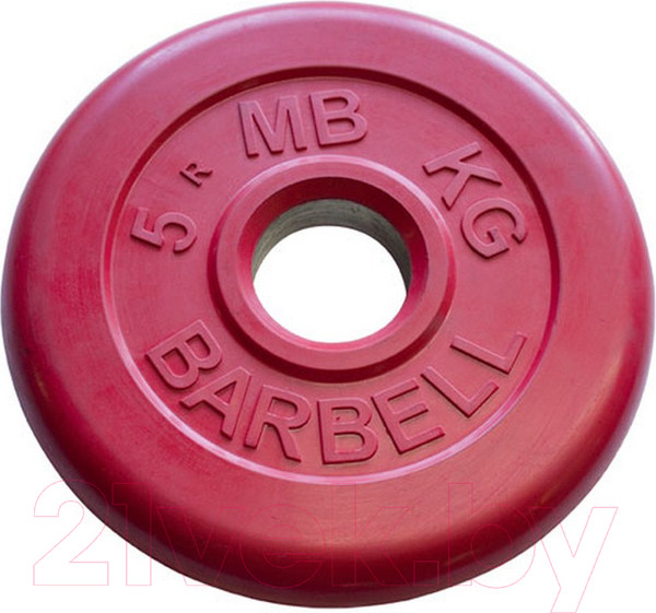 Изображение товара Диск для штанги MB Barbell d26мм 5кг (красный)