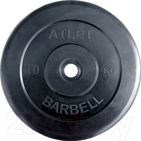 Изображение товара Диск для штанги MB Barbell d26мм 10кг (черный)