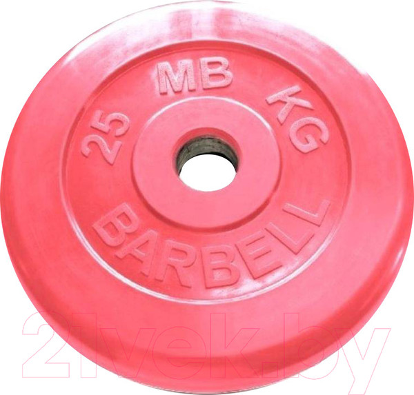 Изображение товара Диск для штанги MB Barbell Олимпийский d 51мм 25кг (красный)