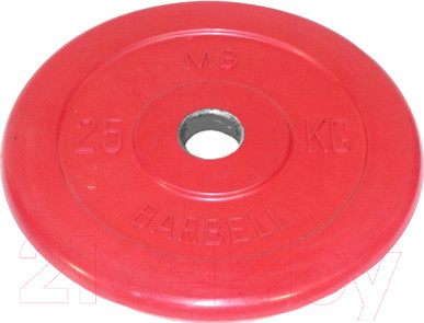 Изображение товара Диск для штанги MB Barbell d51мм 25кг (красный)
