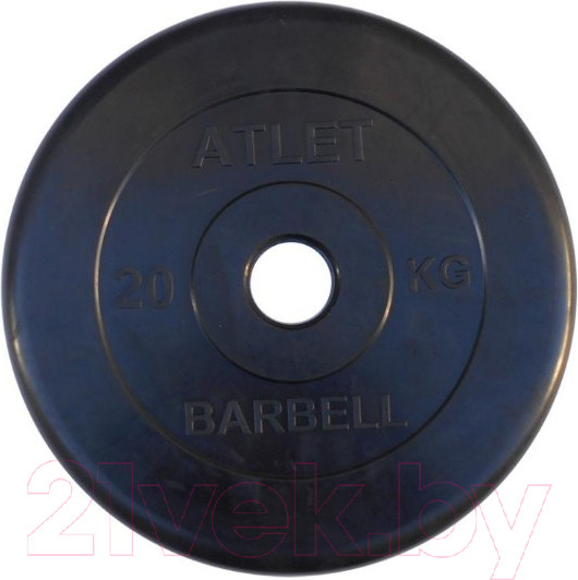 Изображение товара Диск для штанги MB Barbell Atlet d51мм  20кг (черный)