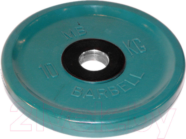 Изображение товара Диск для штанги MB Barbell Олимпийский d51мм 10кг (зеленый)