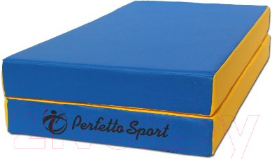 Изображение товара Гимнастический мат Perfetto Sport Складной №3 1x1x0.1м (синий/желтый)