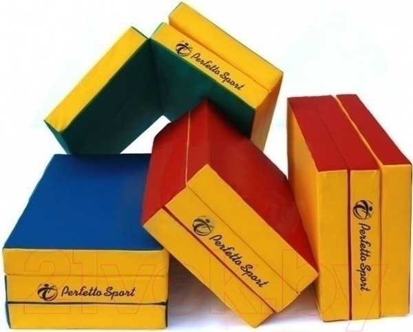 Изображение товара Гимнастический мат Perfetto Sport Складной №4 1x1.5x0.1м (синий/желтый)