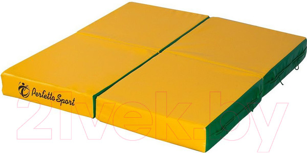Изображение товара Гимнастический мат Perfetto Sport Складной №11 1x1x0.1м (зеленый/желтый)