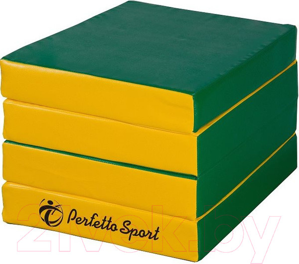 Изображение товара Гимнастический мат Perfetto Sport Складной №11 1x1x0.1м (зеленый/желтый)