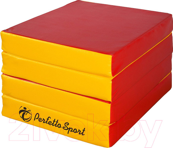 Изображение товара Гимнастический мат Perfetto Sport Складной №11 1x1x0.1м (красный/желтый)