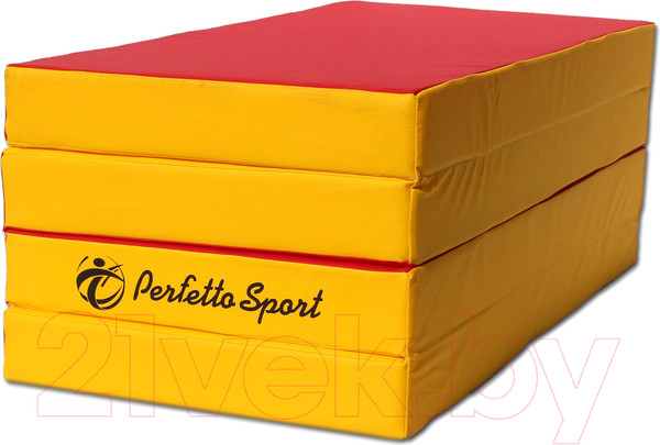 Изображение товара Гимнастический мат Perfetto Sport Складной №5 1x2x0.1м (красный/желтый)