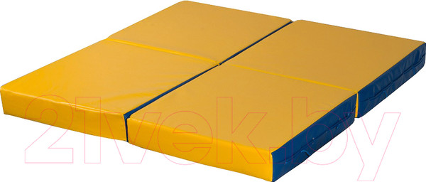 Изображение товара Гимнастический мат KMS sport Складной №11 1x1x0.1м (синий/желтый)