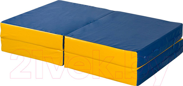 Изображение товара Гимнастический мат KMS sport Складной №11 1x1x0.1м (синий/желтый)