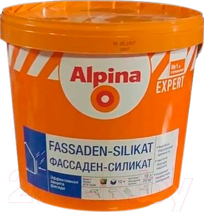 Изображение товара Краска Alpina Expert Fassaden-Silikat. База 1 (10л, белый)
